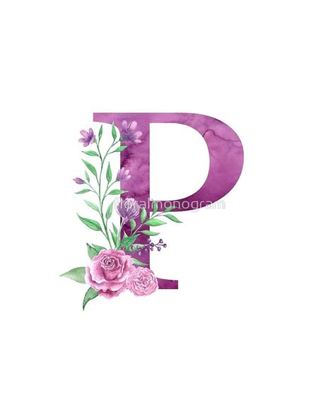 Monogram P Lovely Rose Bouquet Sticker By Floralmonogram Om Symbol