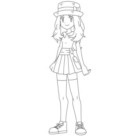 Coloring page Serena Pokémon characters Free printable coloring pages