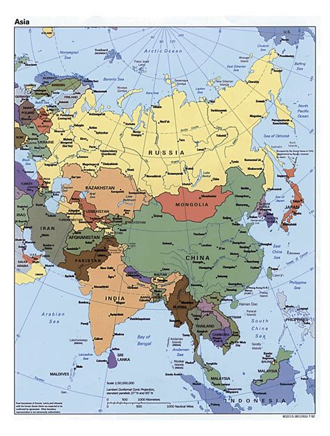 Detailed Political Map Of Asia With All Capitals Asia Detailed