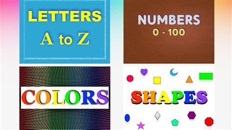 Letters Numbers Colors And Shapes Youtube