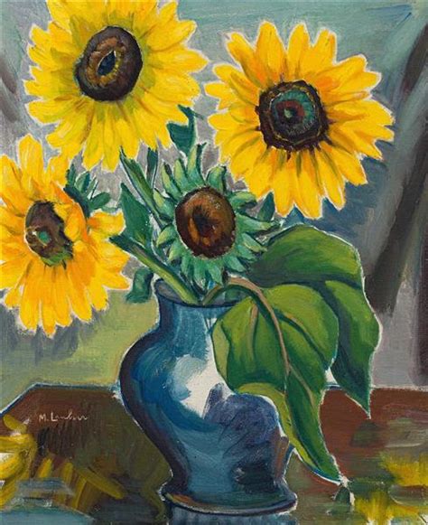 Sunflowers In Blue Vase Maggie Laubser Wikiart Org
