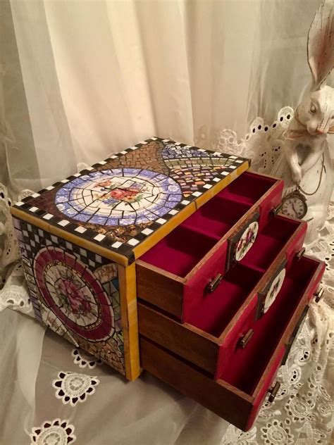Mosaic Jewelry Box Etsy Vintage Jewelry Box Etsy Decorative Boxes