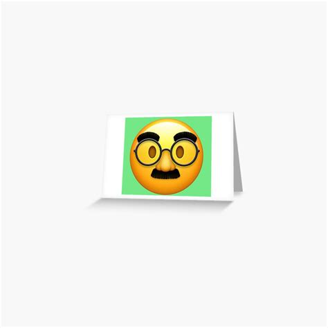 Disguised Face Emoji Greeting Card By Stertube Redbubble