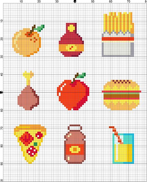 Free Cross Stitch Pattern For Beginner Cute Funny Food Small Motif