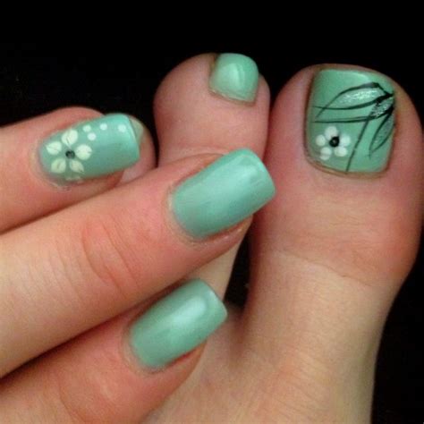Sea Green Mani Pedi Toe Nail Designs Cute Toe Nails Green Nails
