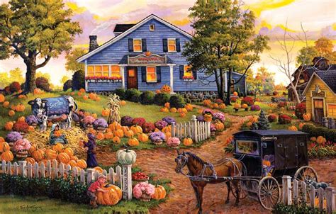 The Cow And The Pumpkin Farm 1000 Pieces Sunsout