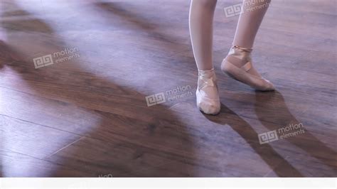 Ballet Dancers Feet Practices Point Exercises Stock Video Footage