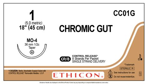 Ethicon Cc01g Surgical Gut Suture Chromic