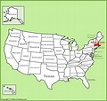 Massachusetts location on the U.S. Map