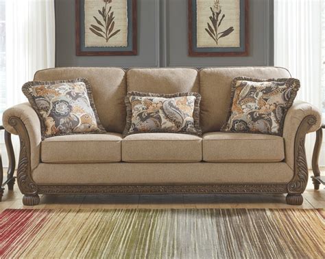 Westerwood Rolled Arm Wood Trim Sofa And Love Seat Signature Design By