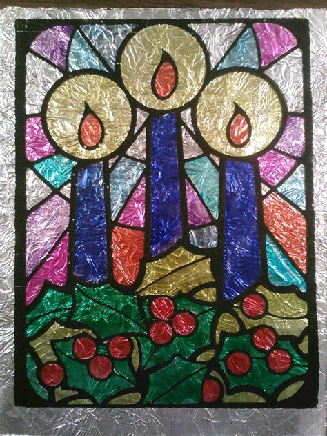 Diy Stained Glass Christmas Art Projects Winter Art Projects