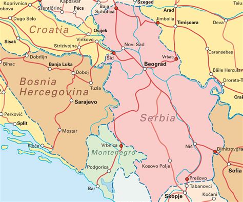 Interrail Routes For Serbia Map Serbia Mappery