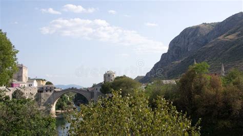 Stari Most Of Mostar On Neretva River In Bosnia And Herzegovina Stock