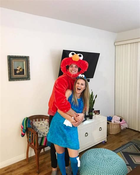 Elmo And Cookie Monster Homemade Halloween Couples Costumes