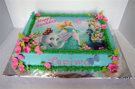 Barbie Themed Sheet Cake With Edible Print Willi Probst Bakery Kids
