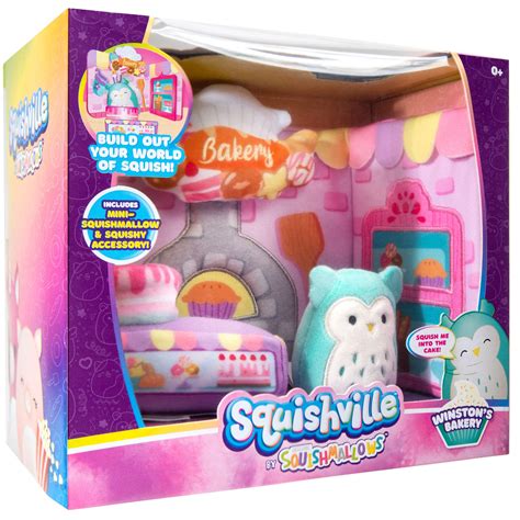 Squishville By Squishmallow Bakery Play Scene 2” Winston Soft Mini Squishmallow 8” Playset 1