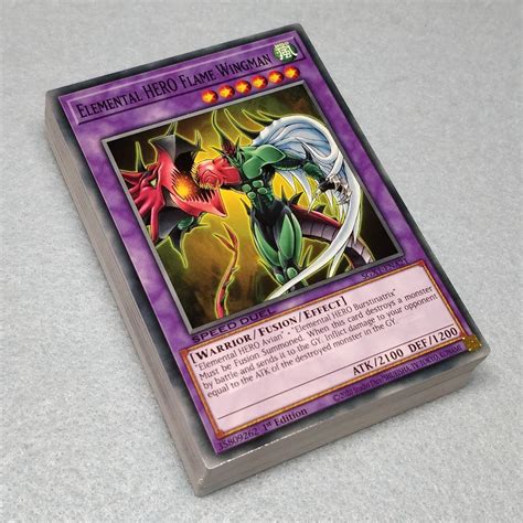 Yugioh Gx Jaden Yuki 50 Card Deck Elemental Hero Flame Wingman Fusion