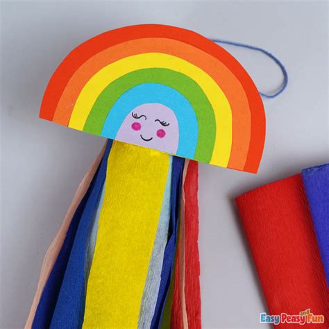 Rainbow Windsock Paper Craft Simple Peasy And Enjoyable Project Diy Hub