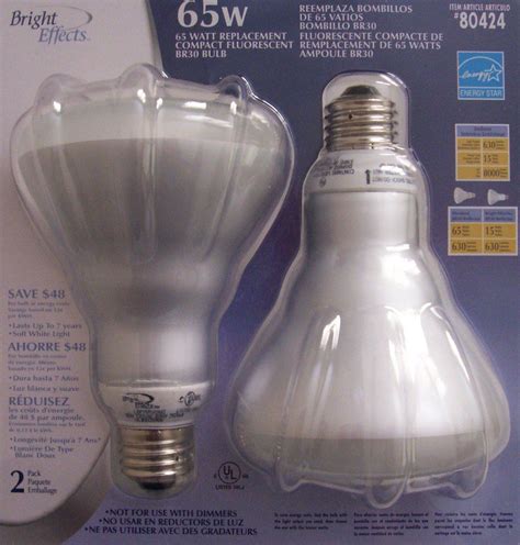 Bright Effects 80424 2 65 Replacement Compact Fluorescent Br30 Bulb