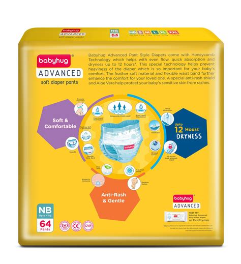 Buy Babyhug Advanced Pant Style Diapers New Born 64 Pieces And Babyhug