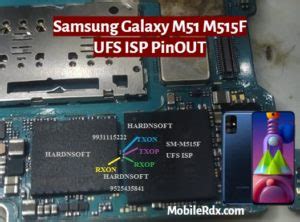 Samsung Galaxy M51 M515F UFS ISP PinOUT Test Point