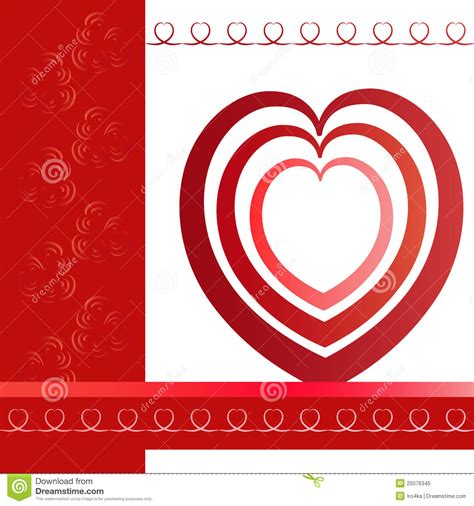 Red Greeting Card With Heart Stock Illustration Illustration Of