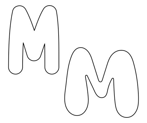 Printable Letter M Outline Print Bubble Letter M Printable Letter M