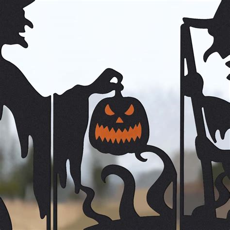 Official Glitzhome 345h Set Of 5 Halloween Metal Silhouette Witches