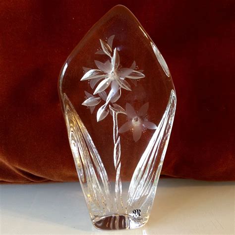 Mats Jonasson Maleras Celia Flowers Etched Crystal Sculpture Etsy