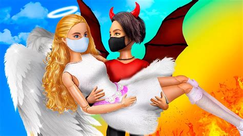 Angel And Demon In The Quarantine 11 Barbie Doll Diys Youtube