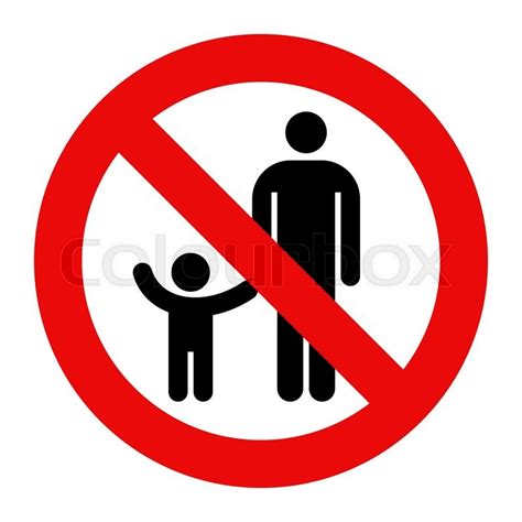 Parent and child symbol. Warning sign | Stock Vector | Colourbox