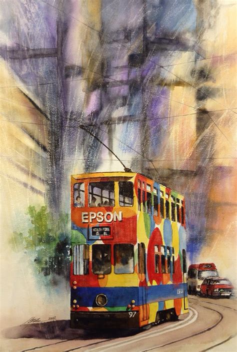 Photos of Hong Kong collections of watercolour paintings