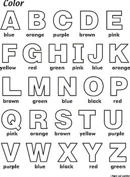 Alphabet Coloring Worksheet by Maple Leaf Learning | TpT