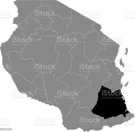 Location Map Of The Lindi Region Of Tanzania Stock Illustration