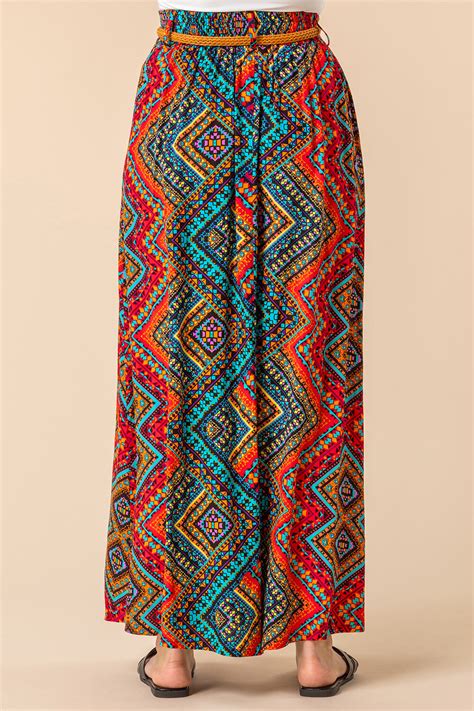 Aztec Print Maxi Skirt In Multi Roman Originals Uk