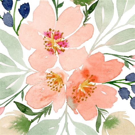 Watercolor Floral Digital Print Watercolor Florals Abstract Etsy