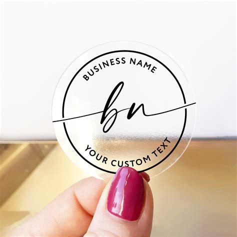 Custom Business Logo Branding Clear Stickers Labels Clear Etsy