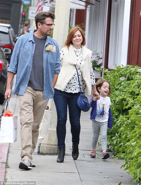 alyson hannigan glows with husband alexis denisof and daughter keeva daily mail online