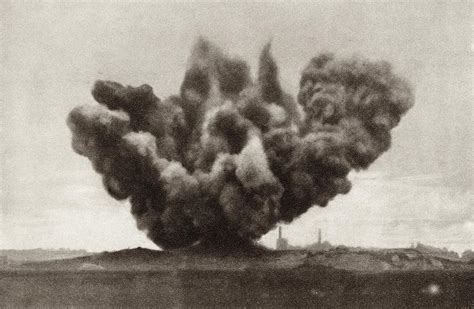 Exploding Artillery Shell During The Drawing By Vintage Design Pics