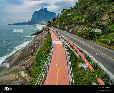 Highway By The Sea Wonderful Road And Bike Path Bicycle And Road