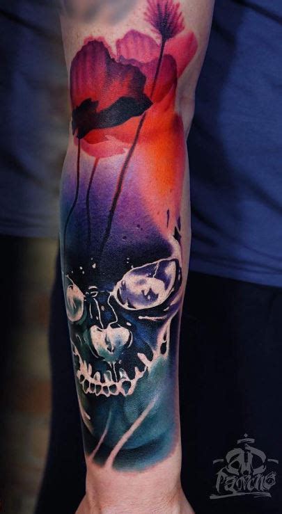 Watercolor Skull Tattoo Inkstylemag