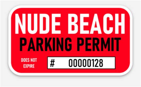 Nude Beach Parking Permit Window Sticker Decal Car Truck X Buggy Side