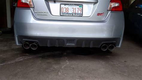 2016 Wrx Sti Nameless Exhaust Muffler Delete With 3 5 Single Wall Staggered Tips Youtube