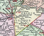 Prince George County, Virginia, Map, 1911, Rand McNally, Templeton, New ...