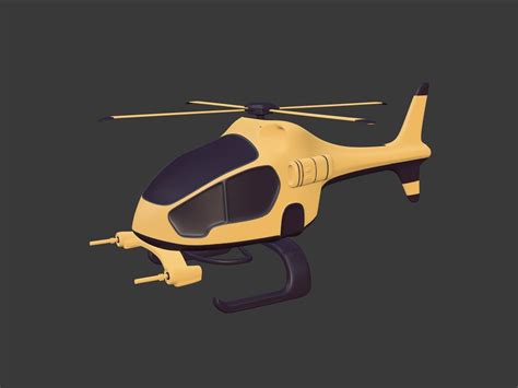3d Model Cartoon Helicopter Vr Ar Low Poly Cgtrader