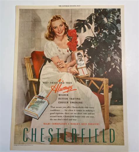 Print Ad Chesterfield Cigarettes Woman Smoking Vintage 1945 Ephemera 10x12 78 1199 Picclick
