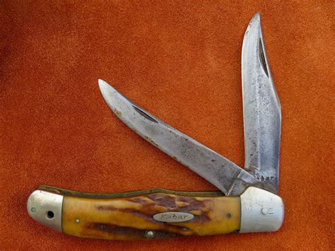 Vintage Antique Folding Pocket Knife Olean Kabar Stag Early 1950s 1184