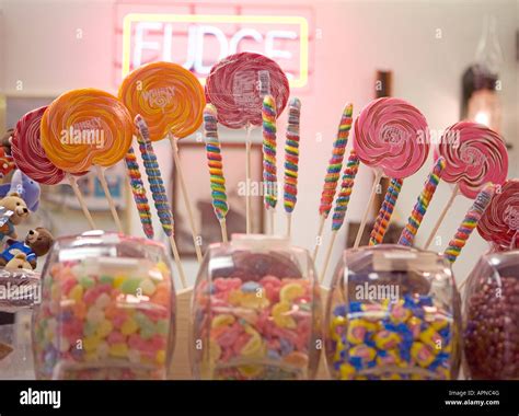 Candy Shop Lollipops On Display Stock Photo Alamy