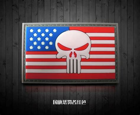 Punisher Badge American Flag 3d Pvc Tactical Badge Skull Combat Rubber