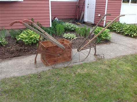 Nice Early Push Plows Outdoor Garden Yard Ornaments Country Antiques